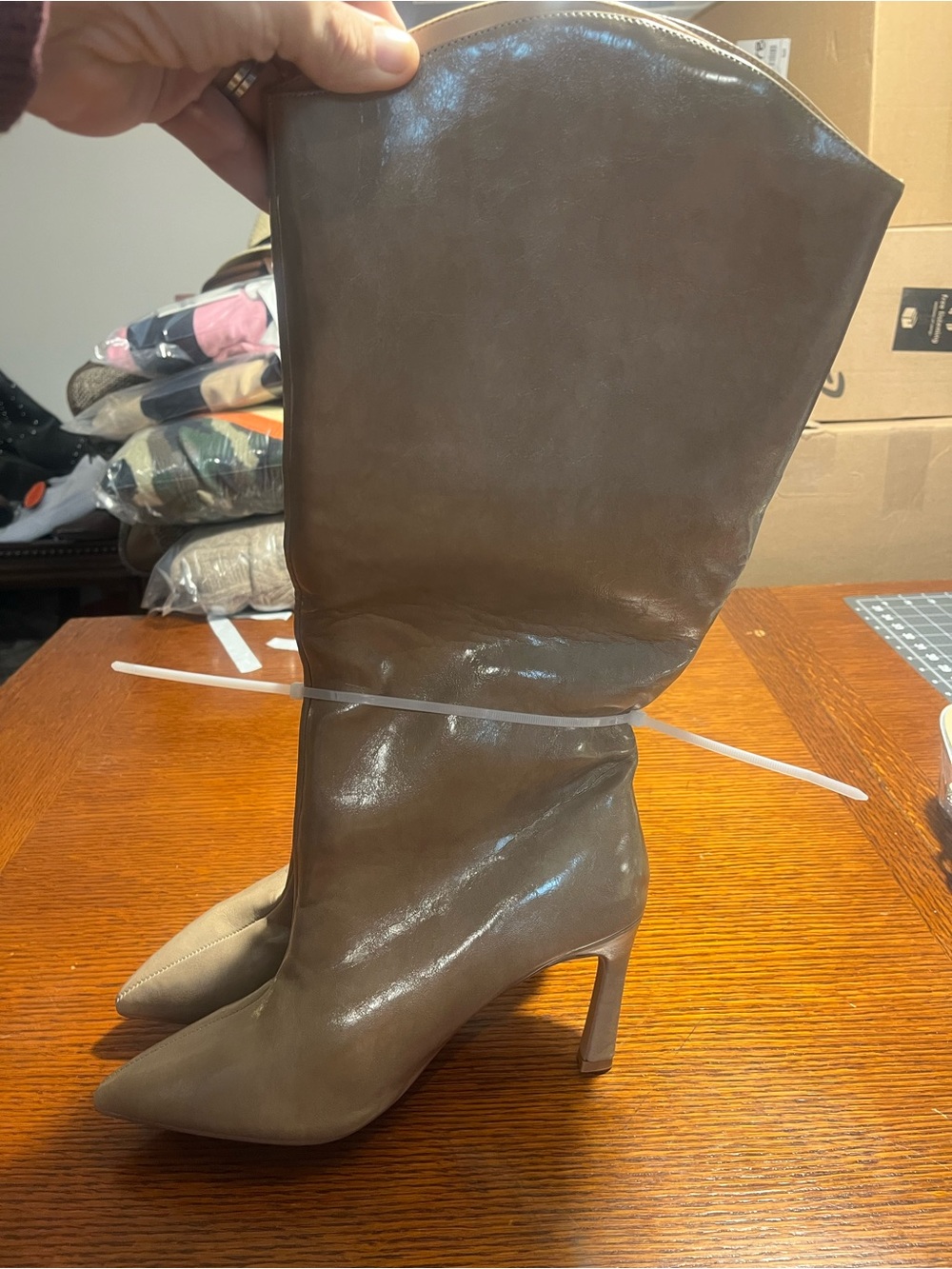 Journee Women’s Pointed-Toe High Heel Knee-High Boots in Brown NWOT